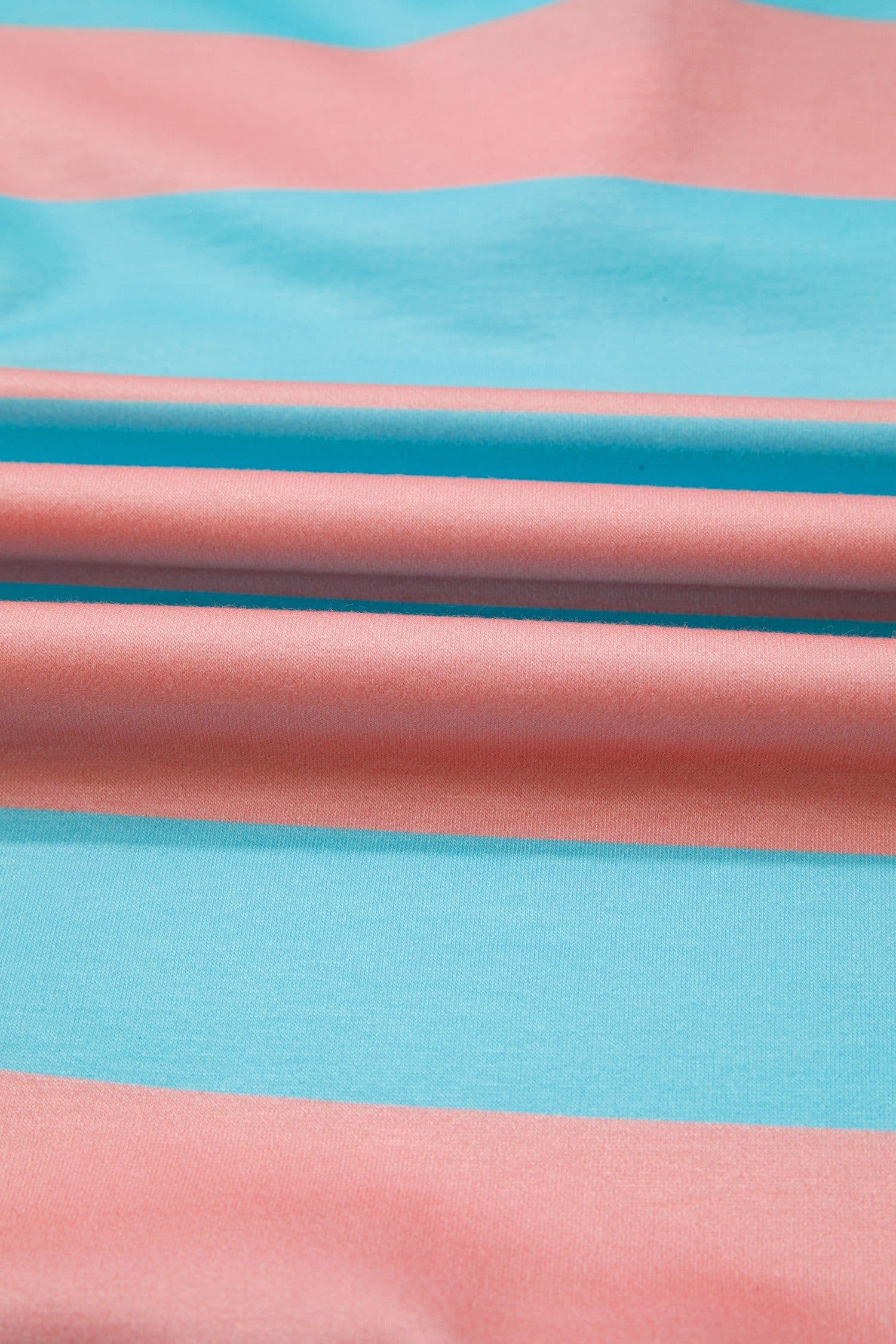 image-Pink Stripe Colorblock Drop Shoulder Pullover Top