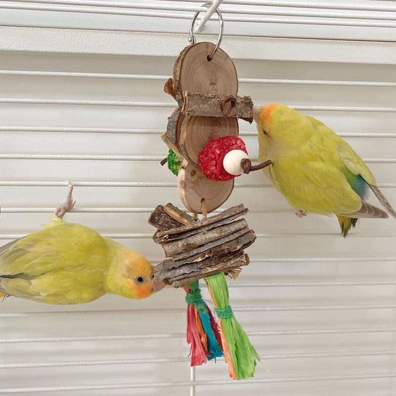 image-Parrot Bird Bite Toy String Relieving Stuffy Decorative Color Pendant