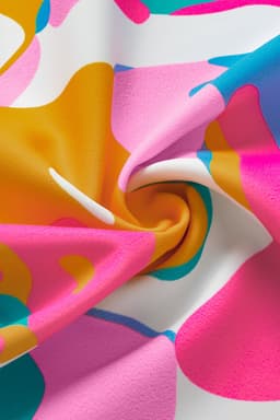 image-Abstract Print Notched Neck Flutter Sleeve Blouse - Multicolour