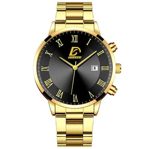 image-Fashion Men's Casual Business Calendar Stainless Steel Watch