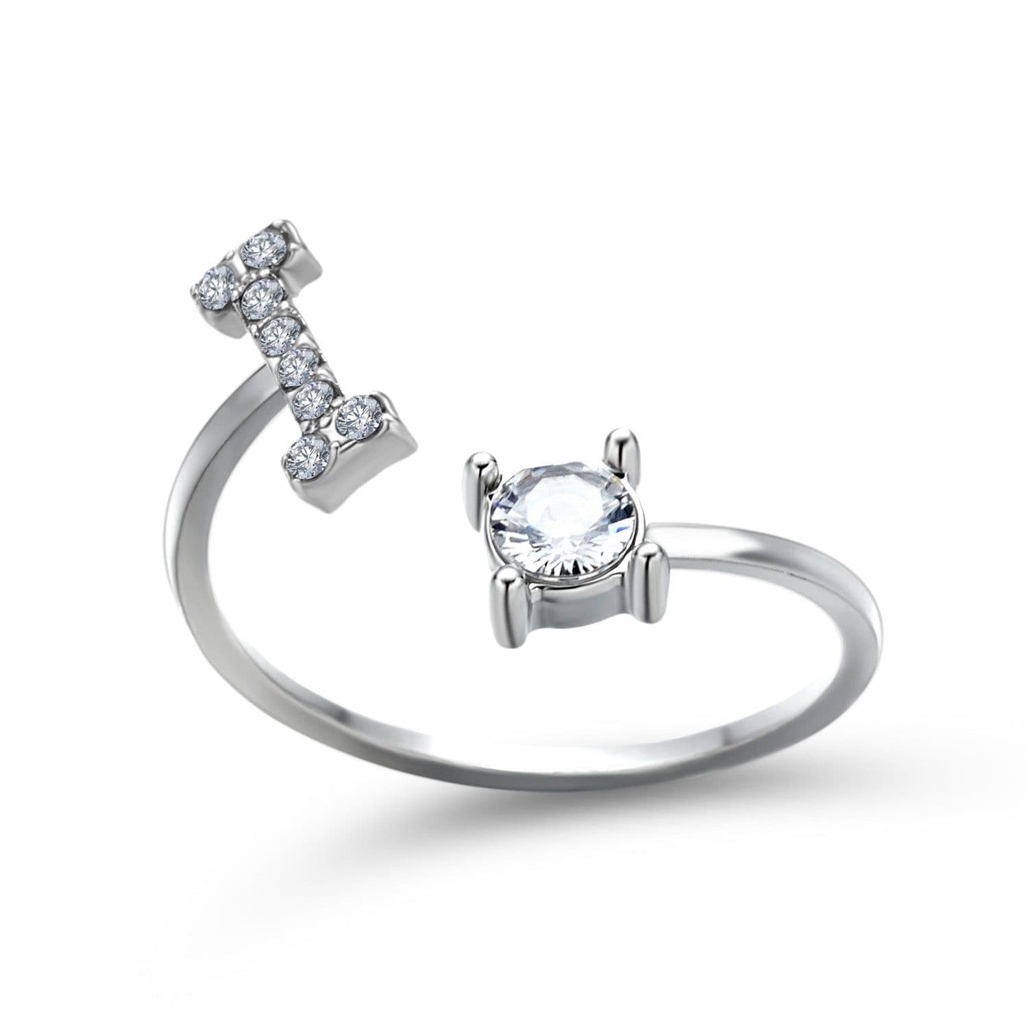 image-New Design Adjustable 26 Initial Letter Ring Fashion Jewelry For Women Simple Elegant Jewelry