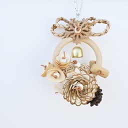 image-Plant Straw Gnawing Ring Natural Wood Slice Pine Cone Toy