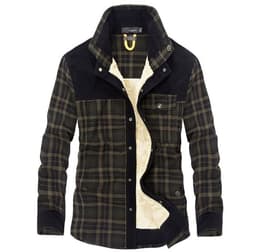image-Winter Jacket Men Thicken Warm Fleece Jackets Coats Pure Cotton Plaid Jacket Military Clothes