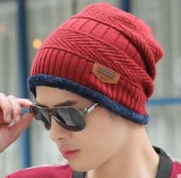 image-Winter hat pullover cap bib suit plus velvet thick woolen cap men's Korean version autumn and winter men's and women's knitted hat