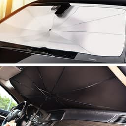 image-Foldable Car Windshield Sunshade Umbrella, Keep Vehicle Cool, Block UV Rays Protect Car Interior, Easy To Store And Use Heat Reduction, UV Protection, Easy Install - Universal Fit, Durable Material