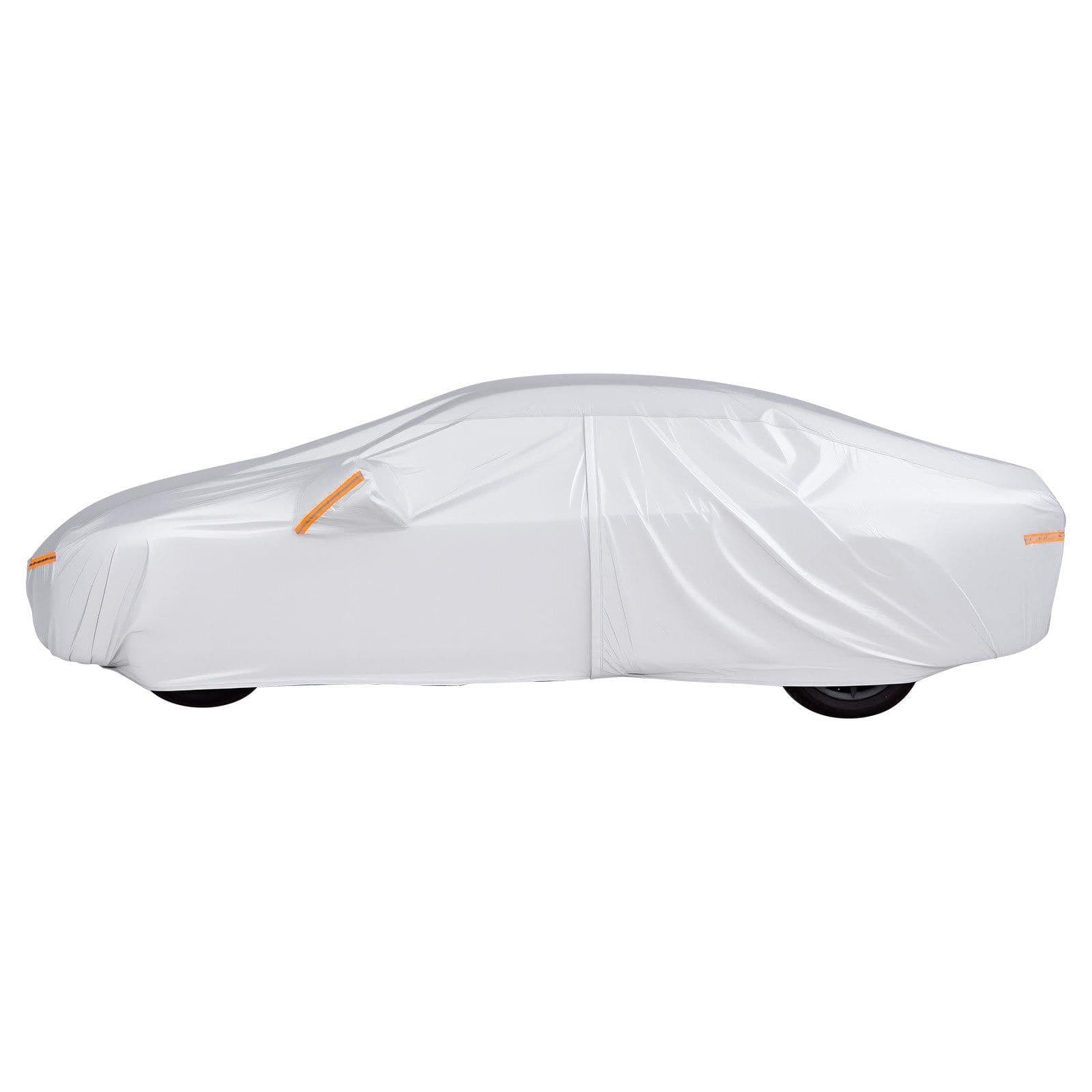 image-VEVOR Car Cover, Car Cover Waterproof for Toyota RAV4 Compact SUV, Custom-fit All Weather Sun Rain Wind Frost Dust Snow Protection Full Exterior Covers with Door Zipper and Cotton Lining, Silver