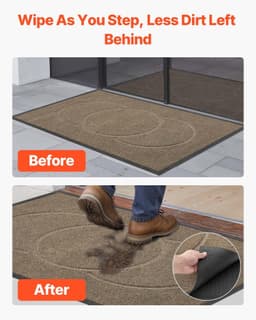 image-VEVOR Front Door Mat, 47 x 32 in Commercial Floor Mat for Indoor and Outdoor, Modern Stylish Carpet with TPE Backing, Heavy Duty Washable Entry Industrial Rug for Hallway, Balcony, Garage, Brown