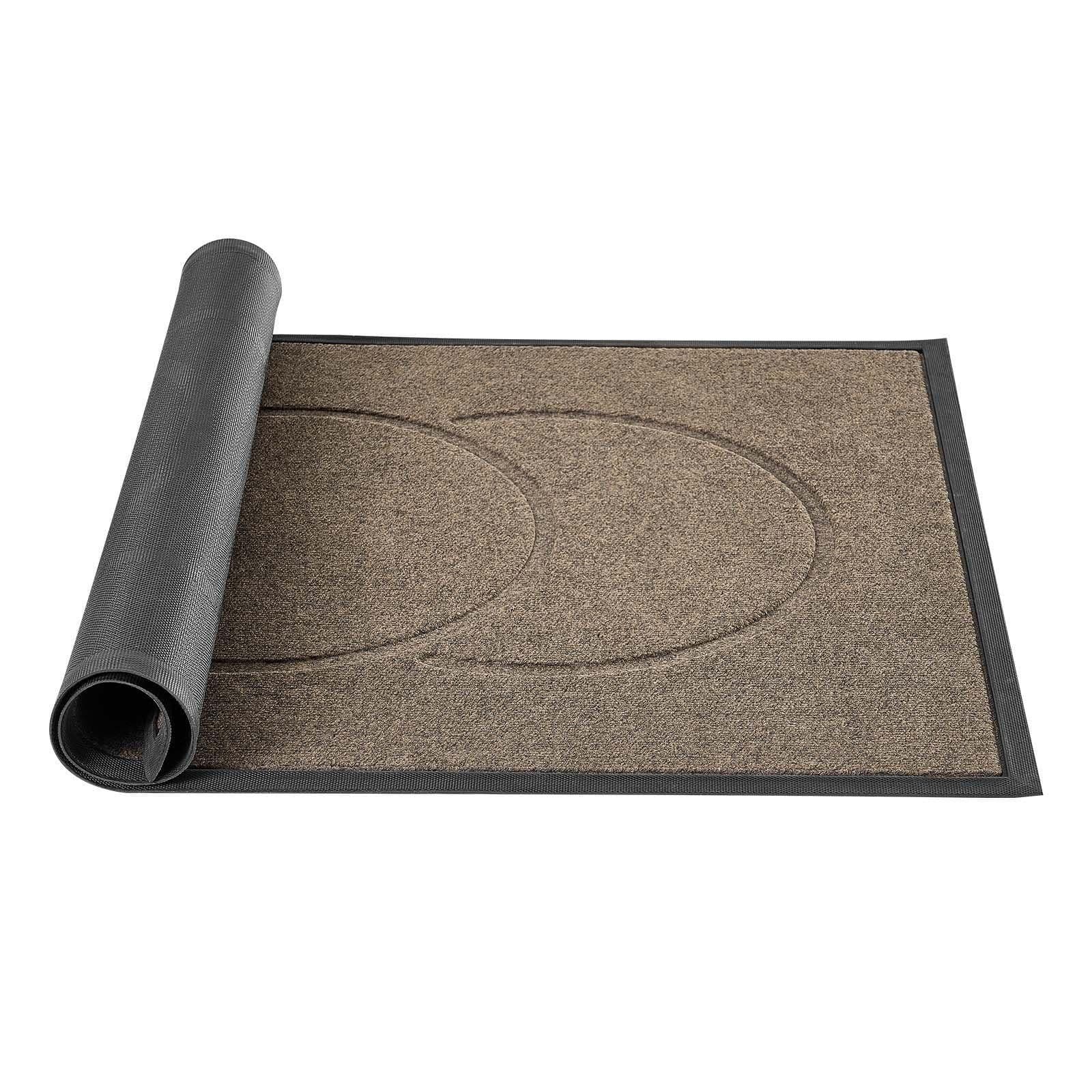 image-VEVOR Front Door Mat, 47 x 32 in Commercial Floor Mat for Indoor and Outdoor, Modern Stylish Carpet with TPE Backing, Heavy Duty Washable Entry Industrial Rug for Hallway, Balcony, Garage, Brown