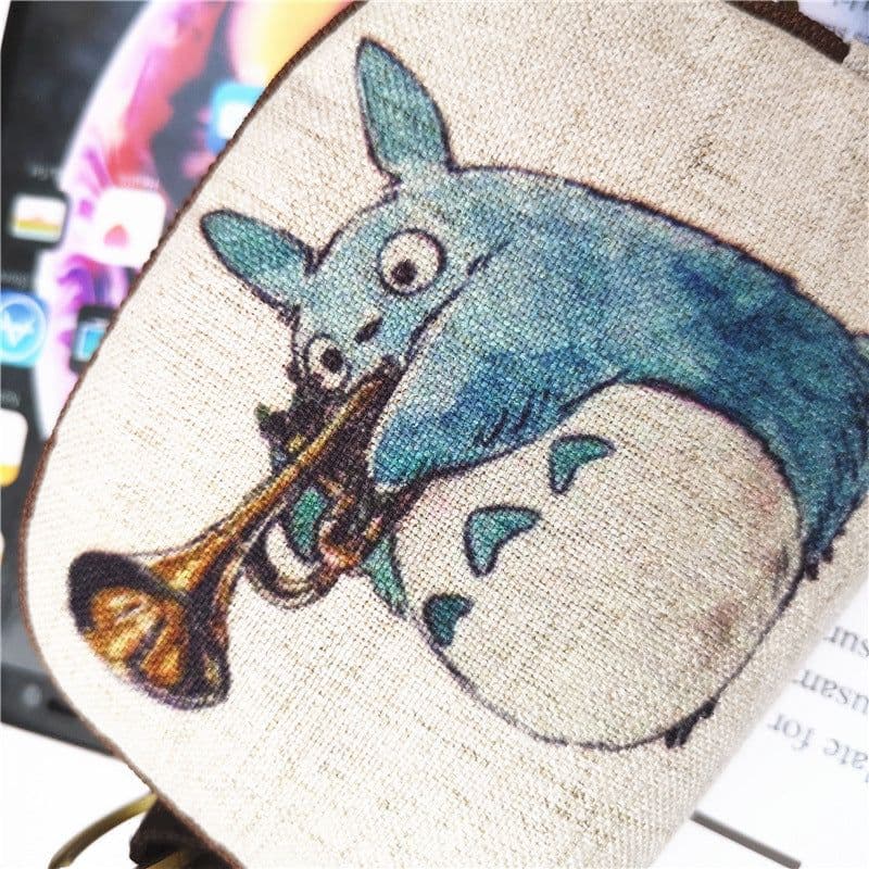 image-Cartoon Printed Cotton Linen Key Ring Coin Purse Silver Unisex Zipper Dropship