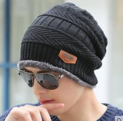 image-Winter hat pullover cap bib suit plus velvet thick woolen cap men's Korean version autumn and winter men's and women's knitted hat