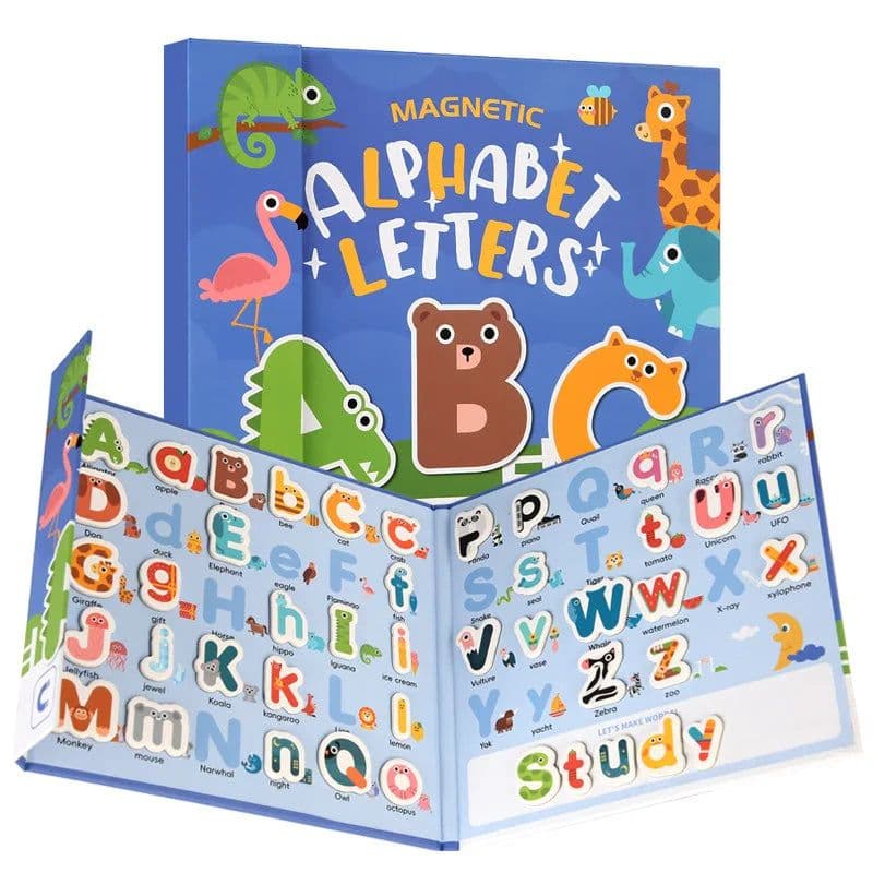 image-Busy Quiet Book Montessori Magnetic English Letters Card Pairing Exercise Puzzle Spelling Game Teaching Aids Education Toys Gift