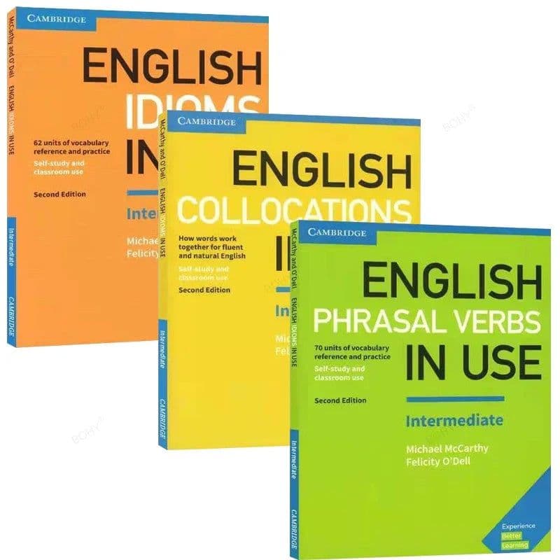 image-Collocations/idioms/phrasal Verbs Cambridge English English Vocabulary in Use Color Printing Intermediate/Advanced 3 Books