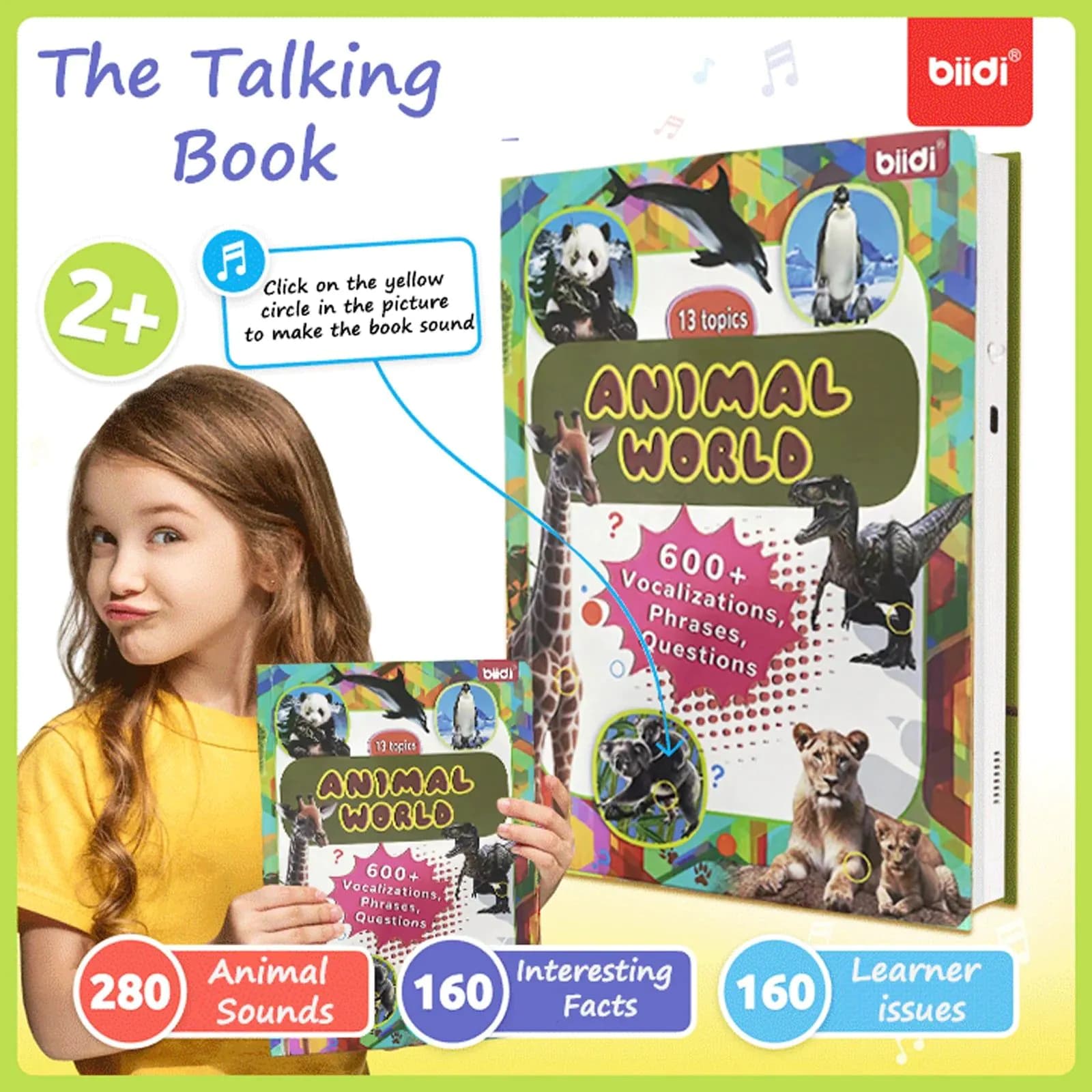image-biidi English Language Audio Learning Book Electronic Reading Point Books For Children's Early Education and Puzzle Studying Toy