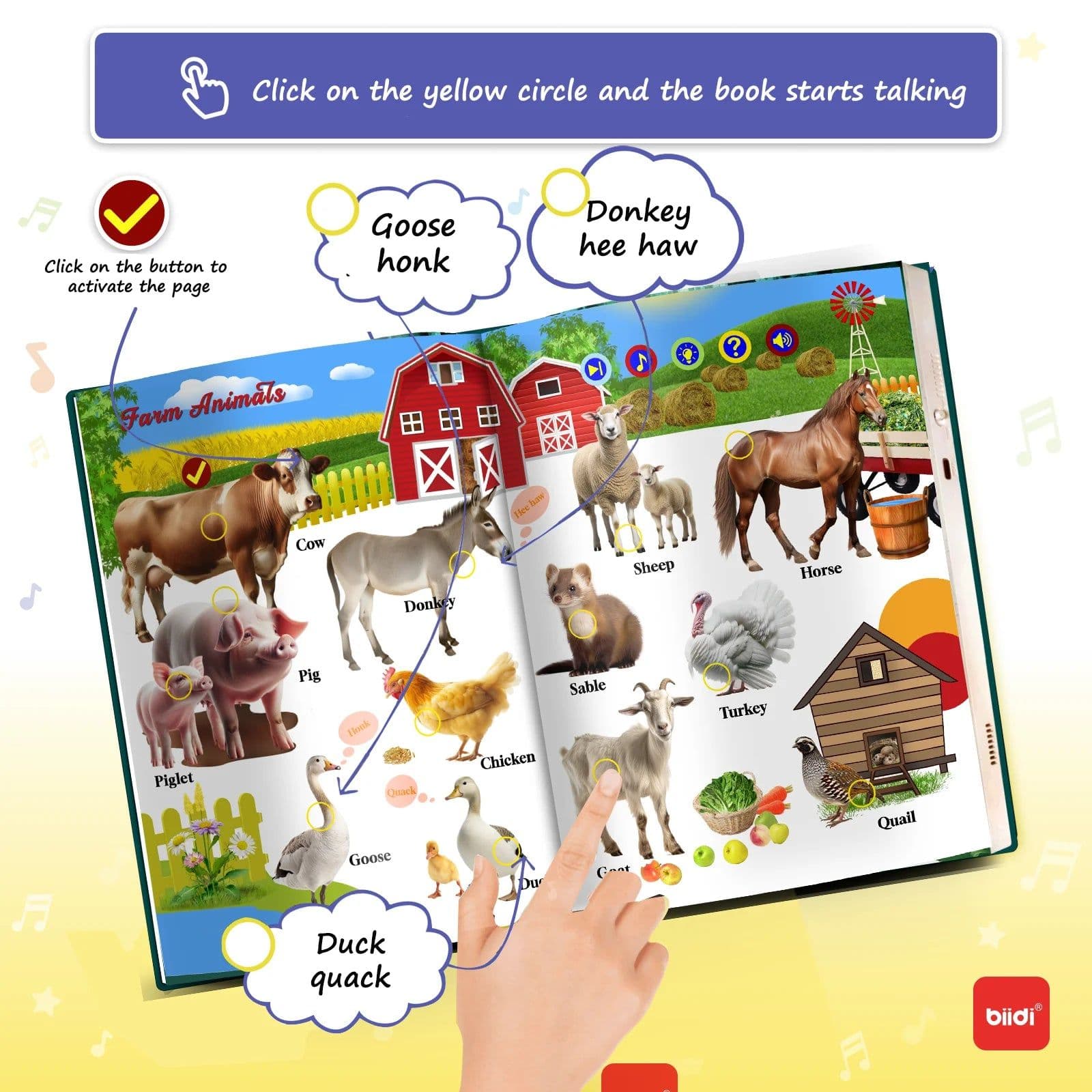 image-biidi English Language Audio Learning Book Electronic Reading Point Books For Children's Early Education and Puzzle Studying Toy
