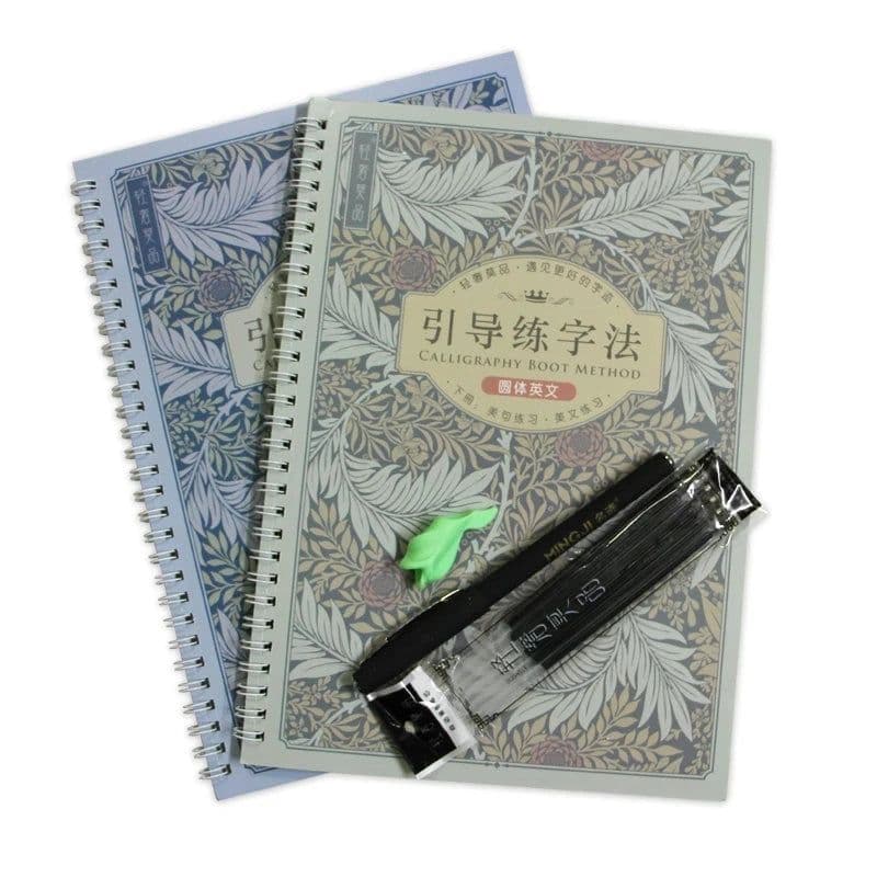 image-2 Books / Set Reusable Groove Calligraphy Alphabet Words Letters Practice Copybook Book Round Body English Practise Libros