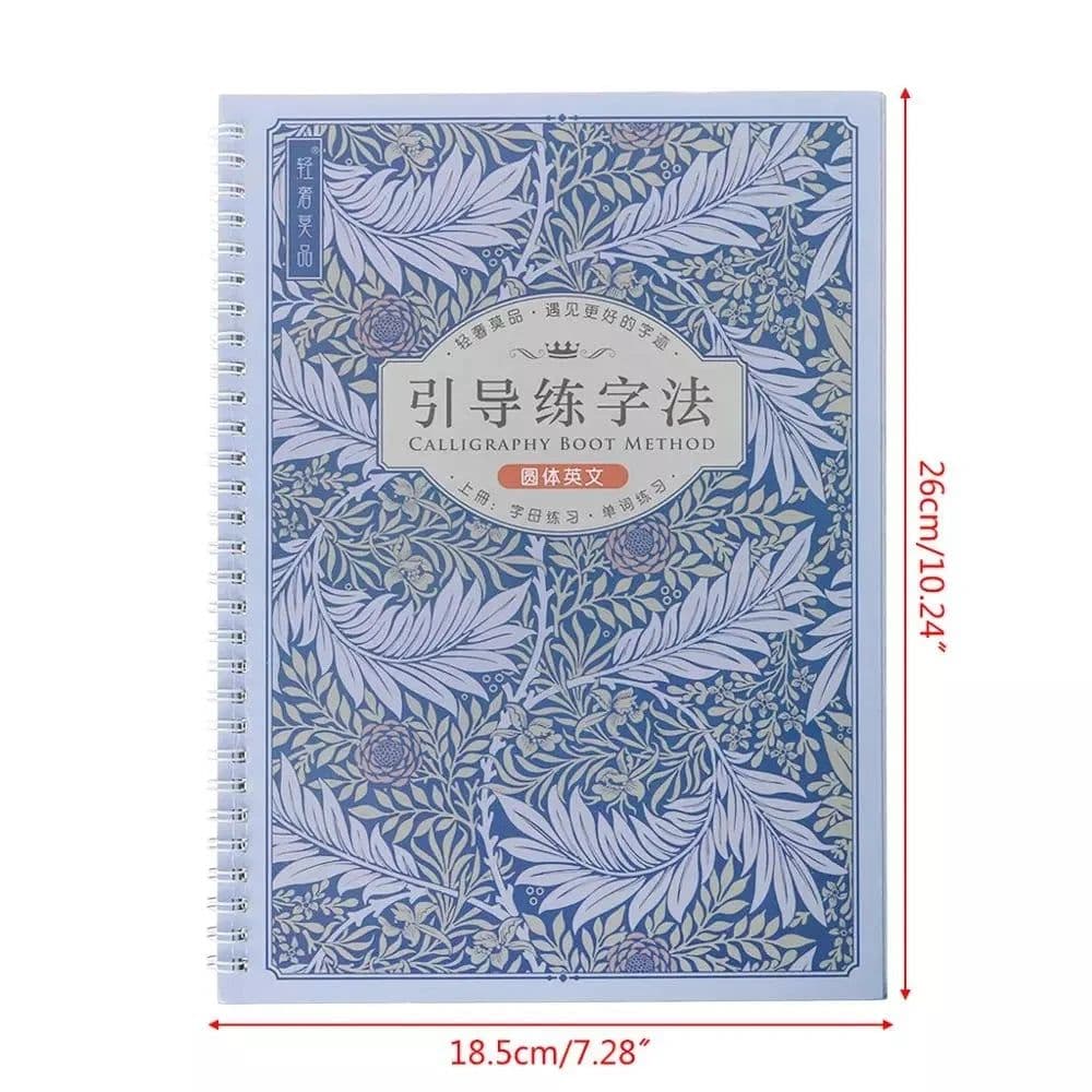 image-2 Books / Set Reusable Groove Calligraphy Alphabet Words Letters Practice Copybook Book Round Body English Practise Libros