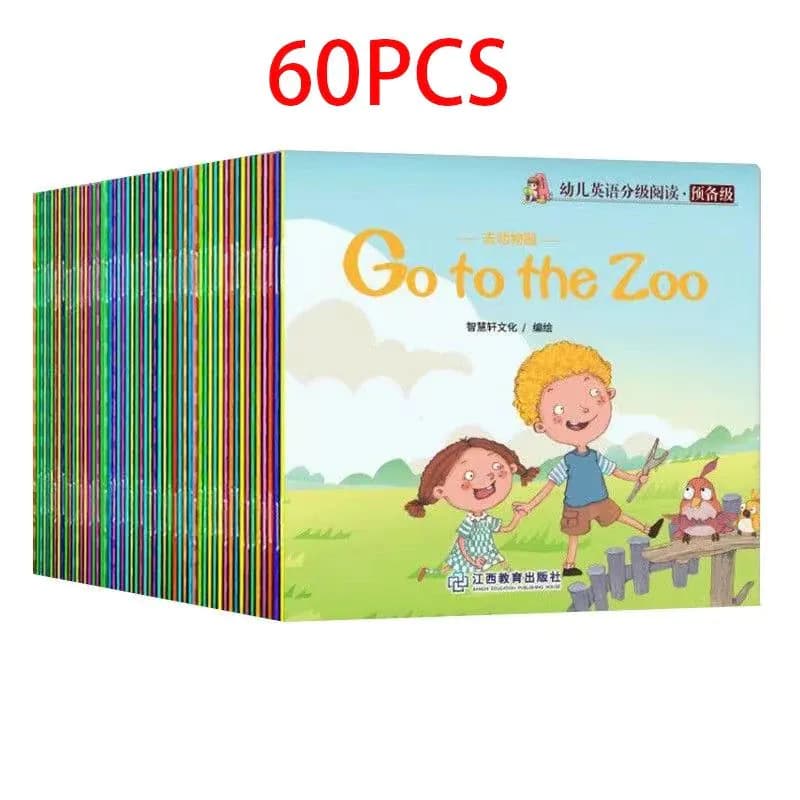 image-60 Books/set Children's English Early Learning Picture Book Storybook Enlightenment Cognitive Tale Bedtime Story Book