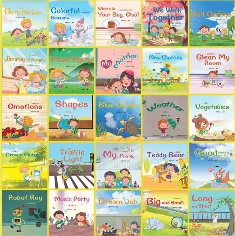 image-60 Books/set Children's English Early Learning Picture Book Storybook Enlightenment Cognitive Tale Bedtime Story Book