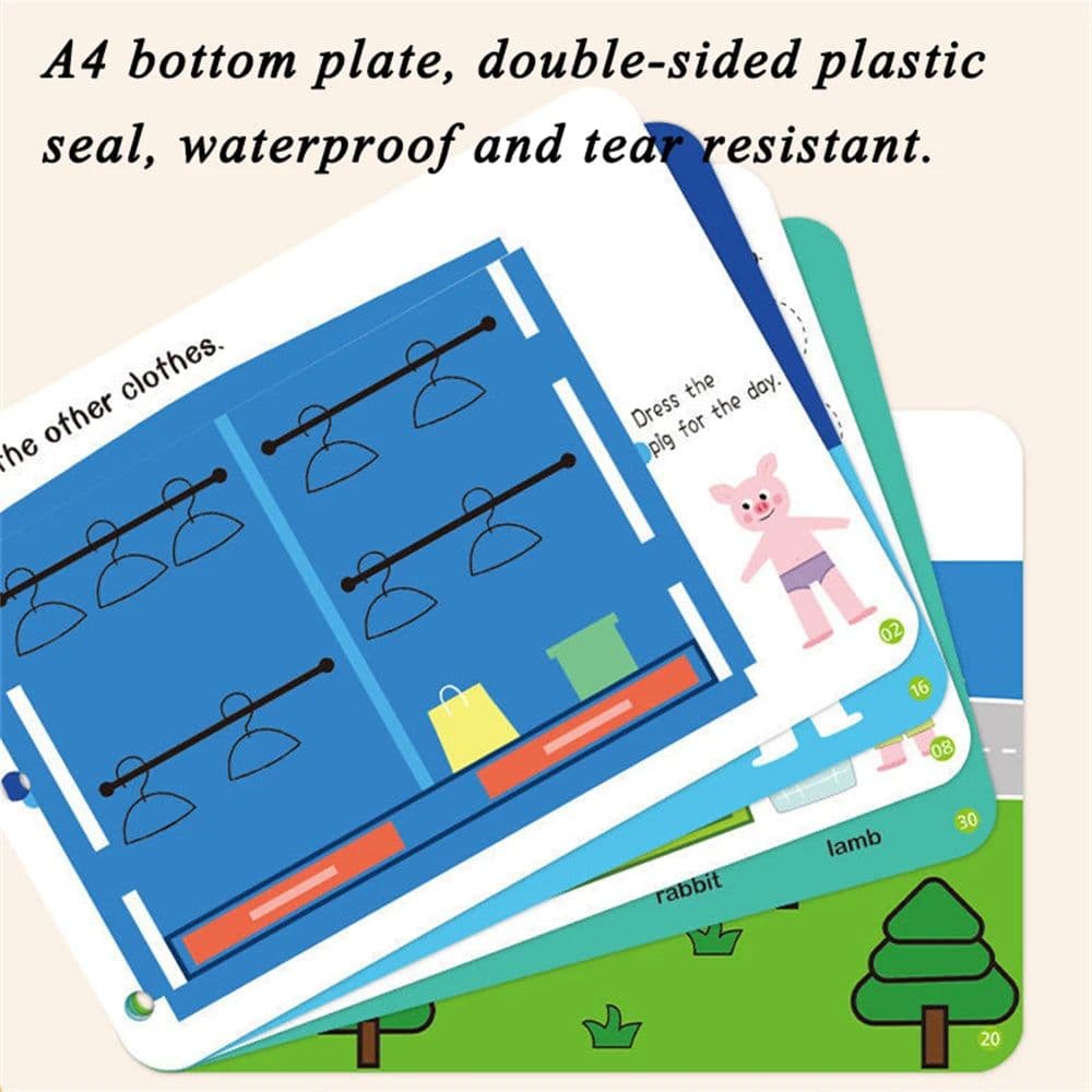 image-Montessori Paste Quiet Book Children Toy Paste My First Busy Kids Book Animal Number Matching Puzzle Game Educational Toy libros