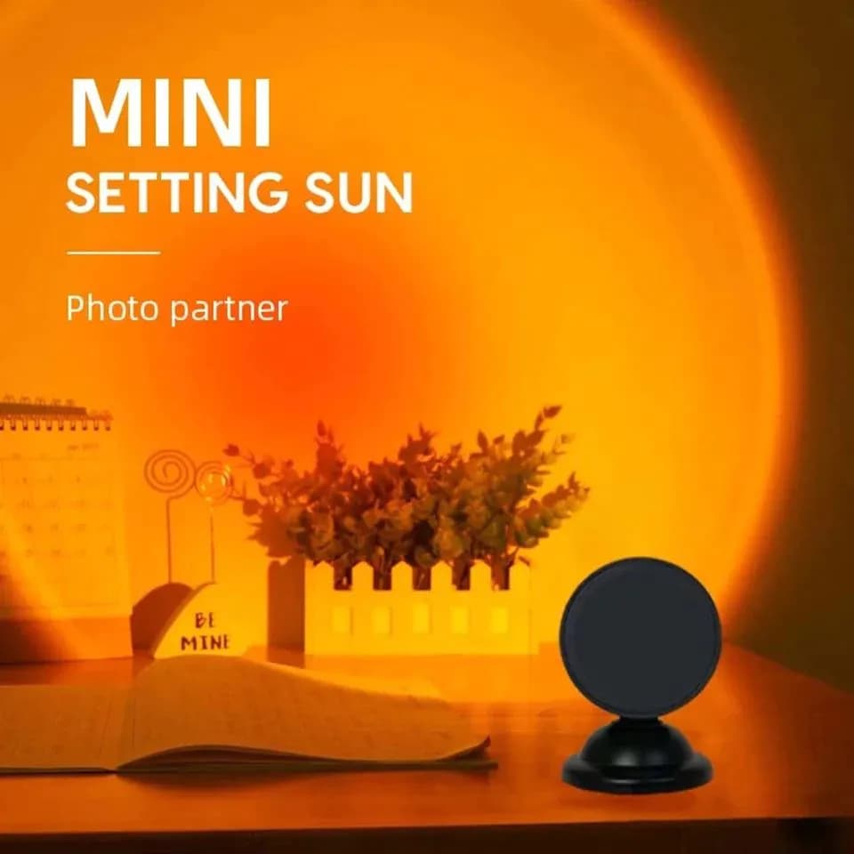 image-Mini USB Sunset Lamp Led Projector Night Light 16 Colors Switch Rainbow Atmosphere Home Bedroom Background Wall Decoration Gift
