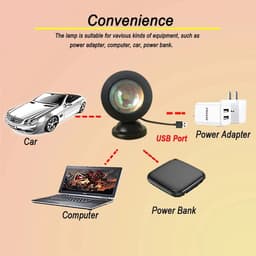 image-Mini USB Sunset Lamp Led Projector Night Light 16 Colors Switch Rainbow Atmosphere Home Bedroom Background Wall Decoration Gift