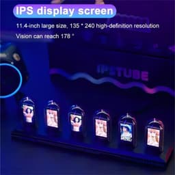 image-RGB Nixie Tube Clock LED Glows IPS Color Screen DIY Analog Digital Tube Night lights Gaming Desktop Home Decoration Gift Idea