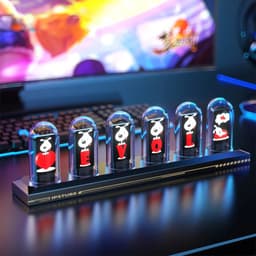 image-RGB Nixie Tube Clock LED Glows IPS Color Screen DIY Analog Digital Tube Night lights Gaming Desktop Home Decoration Gift Idea