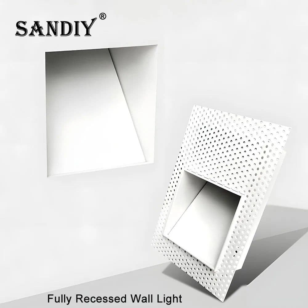 image-SANDIY Sensor Wall Sconce Lamp Recessed Step Lights Motion Detect Frameless Stair Lighting for Home Decor Hall Foyer Balcony 3W