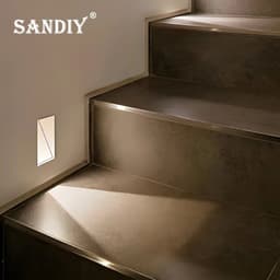 image-SANDIY Sensor Wall Sconce Lamp Recessed Step Lights Motion Detect Frameless Stair Lighting for Home Decor Hall Foyer Balcony 3W
