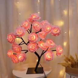 image-24 LED Rose Flower Tree Lights USB Table Lamp Fairy Maple Leaf Night Light Home Party Christmas Wedding Bedroom Decoration Gift