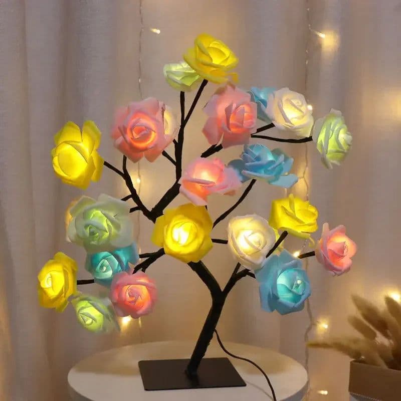 image-24 LED Rose Flower Tree Lights USB Table Lamp Fairy Maple Leaf Night Light Home Party Christmas Wedding Bedroom Decoration Gift