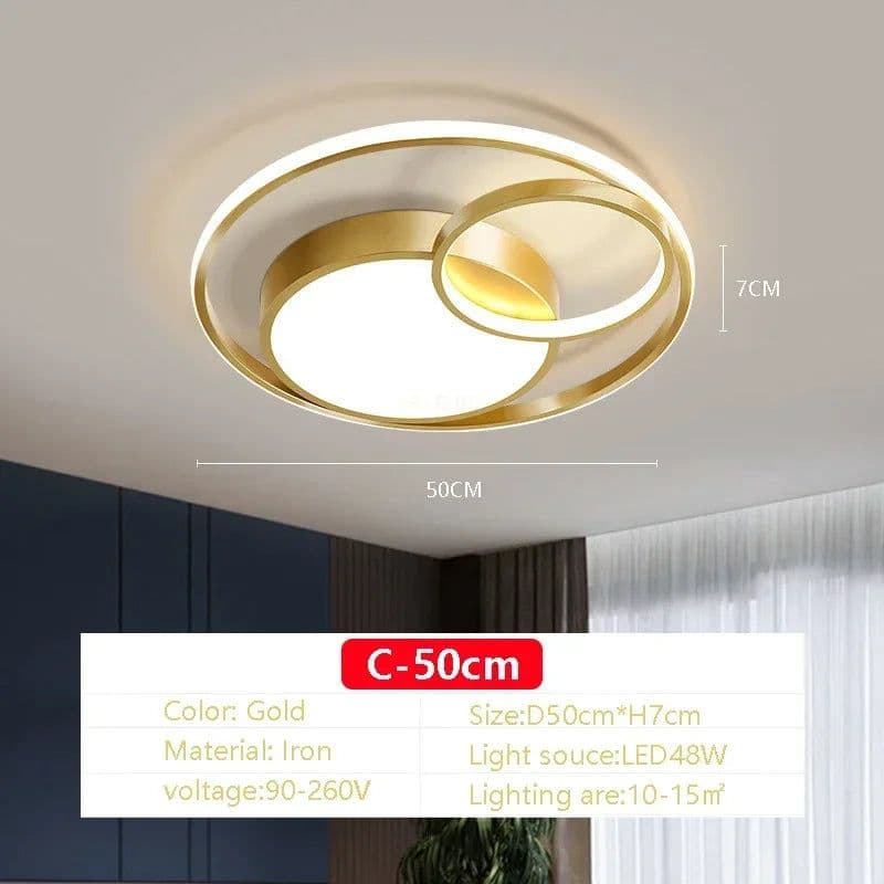 image-Modern LED Ceiling Light Home Decor Remote Control Lamps Bedroom Living Room Dining Room Round Square AC90-260V Lighting Lustre