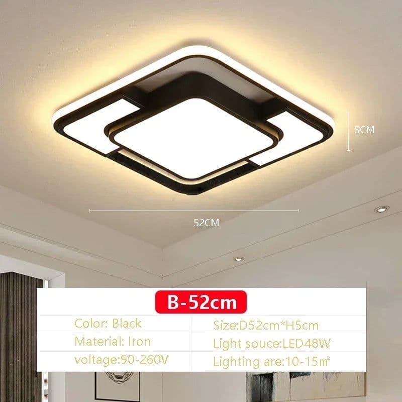 image-Modern LED Ceiling Light Home Decor Remote Control Lamps Bedroom Living Room Dining Room Round Square AC90-260V Lighting Lustre