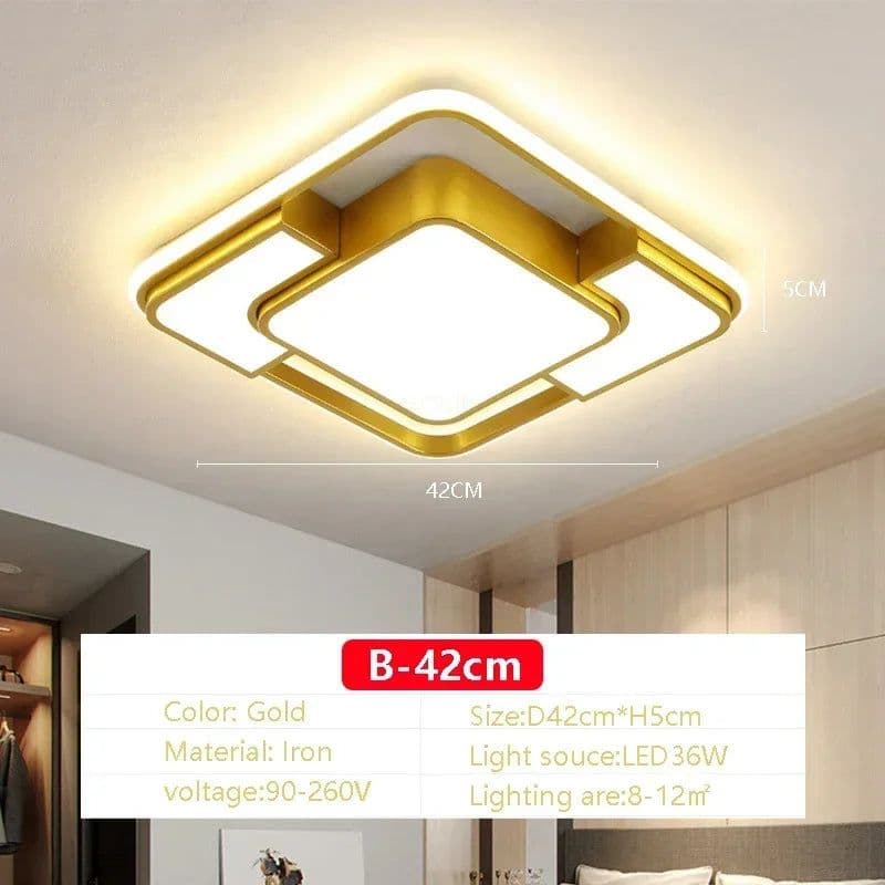 image-Modern LED Ceiling Light Home Decor Remote Control Lamps Bedroom Living Room Dining Room Round Square AC90-260V Lighting Lustre