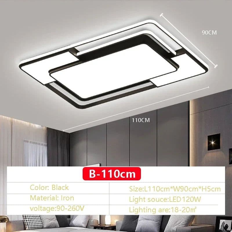 image-Modern LED Ceiling Light Home Decor Remote Control Lamps Bedroom Living Room Dining Room Round Square AC90-260V Lighting Lustre