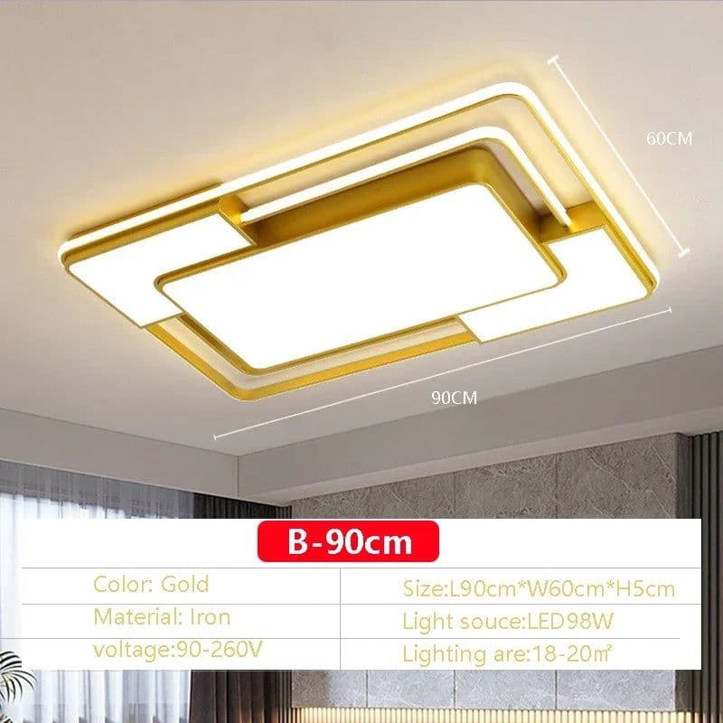 image-Modern LED Ceiling Light Home Decor Remote Control Lamps Bedroom Living Room Dining Room Round Square AC90-260V Lighting Lustre