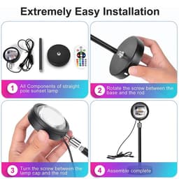 image-16 Colors RGB Photography Sunset Lamp Led Usb Projector Night Light Remote Neon Bedroom Home Coffee Store Wall Decoration Gift