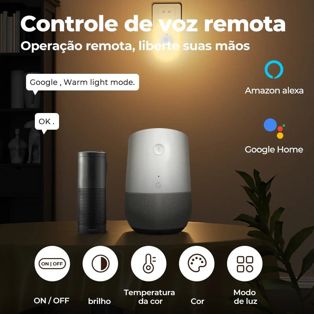 image-WiFi Tuya Smart Led Night Light PIR Motion Sensor Eu Us Uk Plug In Wall Lamp Warm White RGB Room App Voice For Alexa Google Home