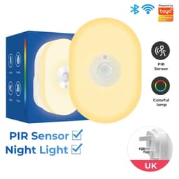 image-WiFi Tuya Smart Led Night Light PIR Motion Sensor Eu Us Uk Plug In Wall Lamp Warm White RGB Room App Voice For Alexa Google Home