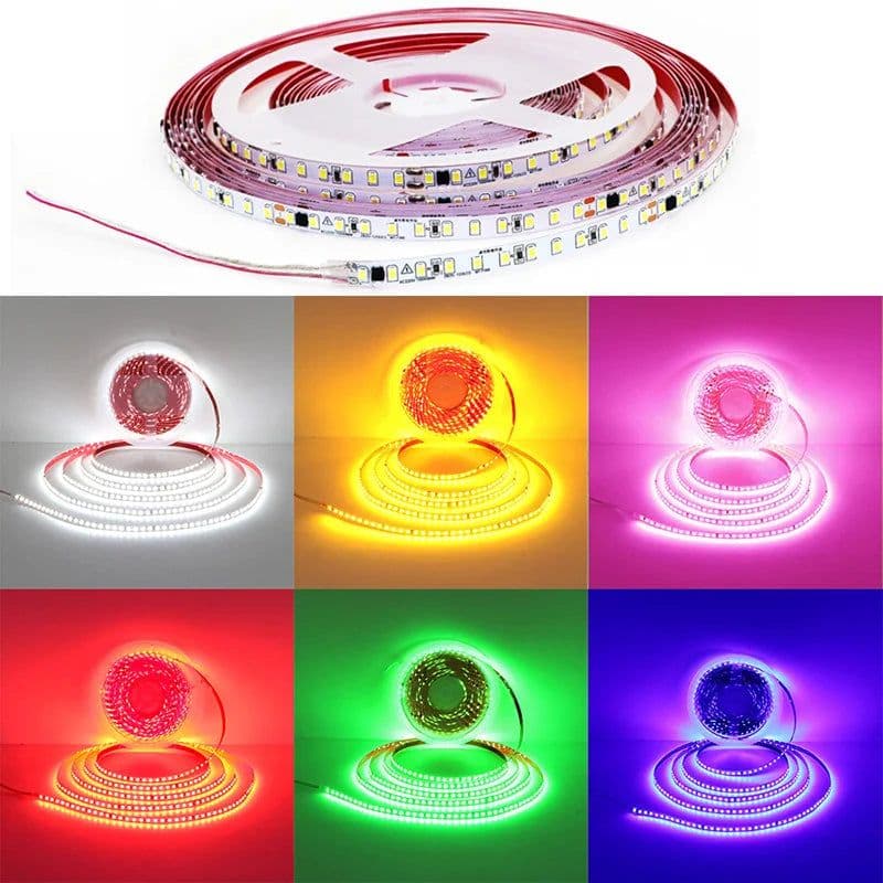 image-110V 220V LED Strip 2835 120LEDs/m Home Lamp Strip Red Ice Blue Green Yellow Pink 120V 230V Flexible Cuttable 20M Soft Light Bar