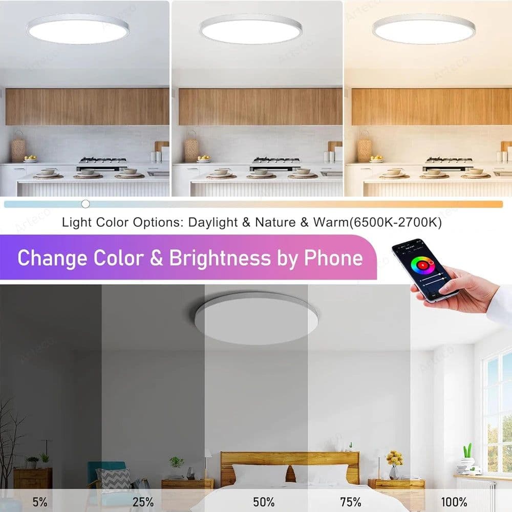 image-24W 40W Zigbee Smart Ceiling Led Lights RGB CW Tuya APP Control Ceiling Lamp For Living Room Bedroom Home Decor Works With Alexa