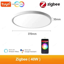 image-24W 40W Zigbee Smart Ceiling Led Lights RGB CW Tuya APP Control Ceiling Lamp For Living Room Bedroom Home Decor Works With Alexa