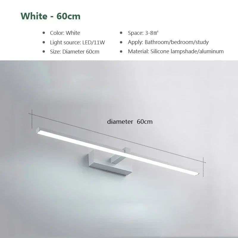 image-Modern LED Wall Light Mirror Lamps Aluminum Wall Sconce for Bathroom Mirror Headlight Home Decor Indoor Lighting Fixture Luster
