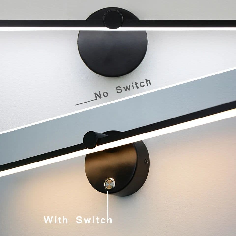image-Nordic LED Indoor Wall Lamps 8W White/Black Wall Lights For Home Bedroom Bedside Mirror Front With Swith Wall Sconce AC110V/220V