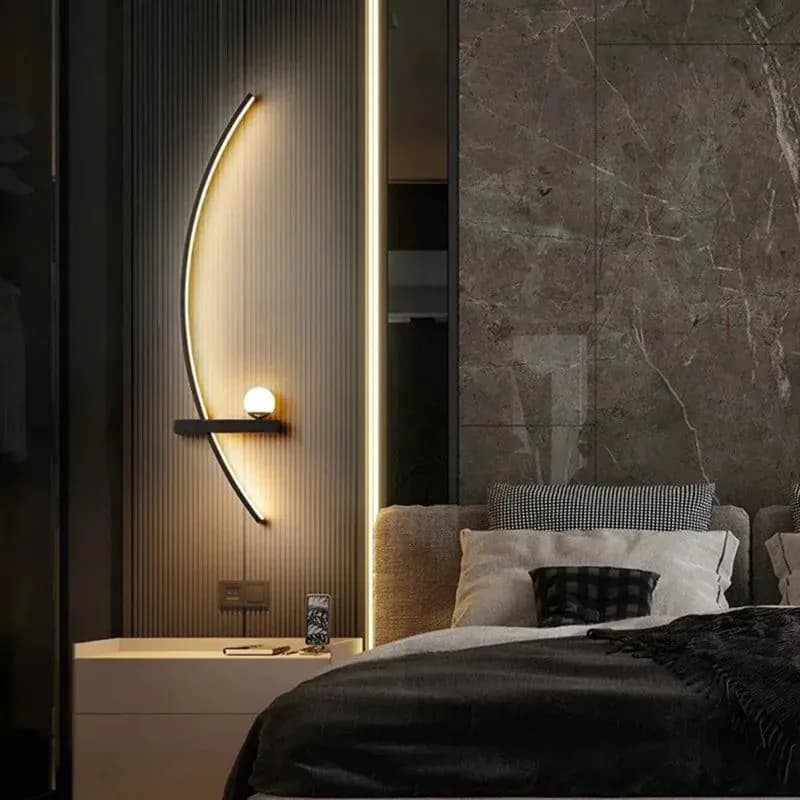 image-Modern LED Wall Lamp Minimalist Black Gold Decorative wall Sconce For Bedroom Bedside Study Home Indoor Lighting Lusters Lights