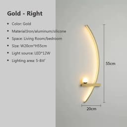 image-Modern LED Wall Lamp Minimalist Black Gold Decorative wall Sconce For Bedroom Bedside Study Home Indoor Lighting Lusters Lights
