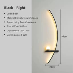 image-Modern LED Wall Lamp Minimalist Black Gold Decorative wall Sconce For Bedroom Bedside Study Home Indoor Lighting Lusters Lights