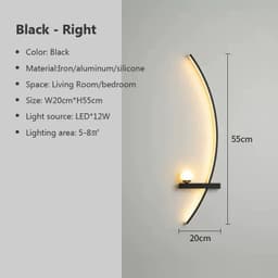 image-Modern LED Wall Lamp Minimalist Black Gold Decorative wall Sconce For Bedroom Bedside Study Home Indoor Lighting Lusters Lights