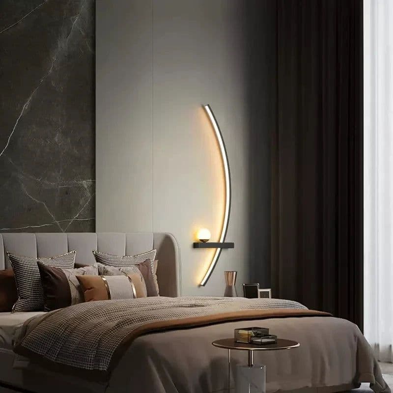 image-Modern LED Wall Lamp Minimalist Black Gold Decorative wall Sconce For Bedroom Bedside Study Home Indoor Lighting Lusters Lights