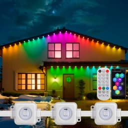 image-5054 16703IC(WS2811 WS2812B) Outdoor Eaves LED Light String Kit 2.4G BEL+WIFI Controller Work With Alexa Google Home Assistant